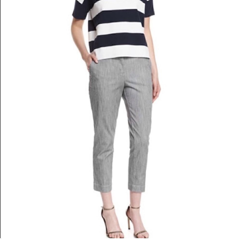 GAP Stretch Blue Linen Blend Ankle Straight Pant | SZ 10
